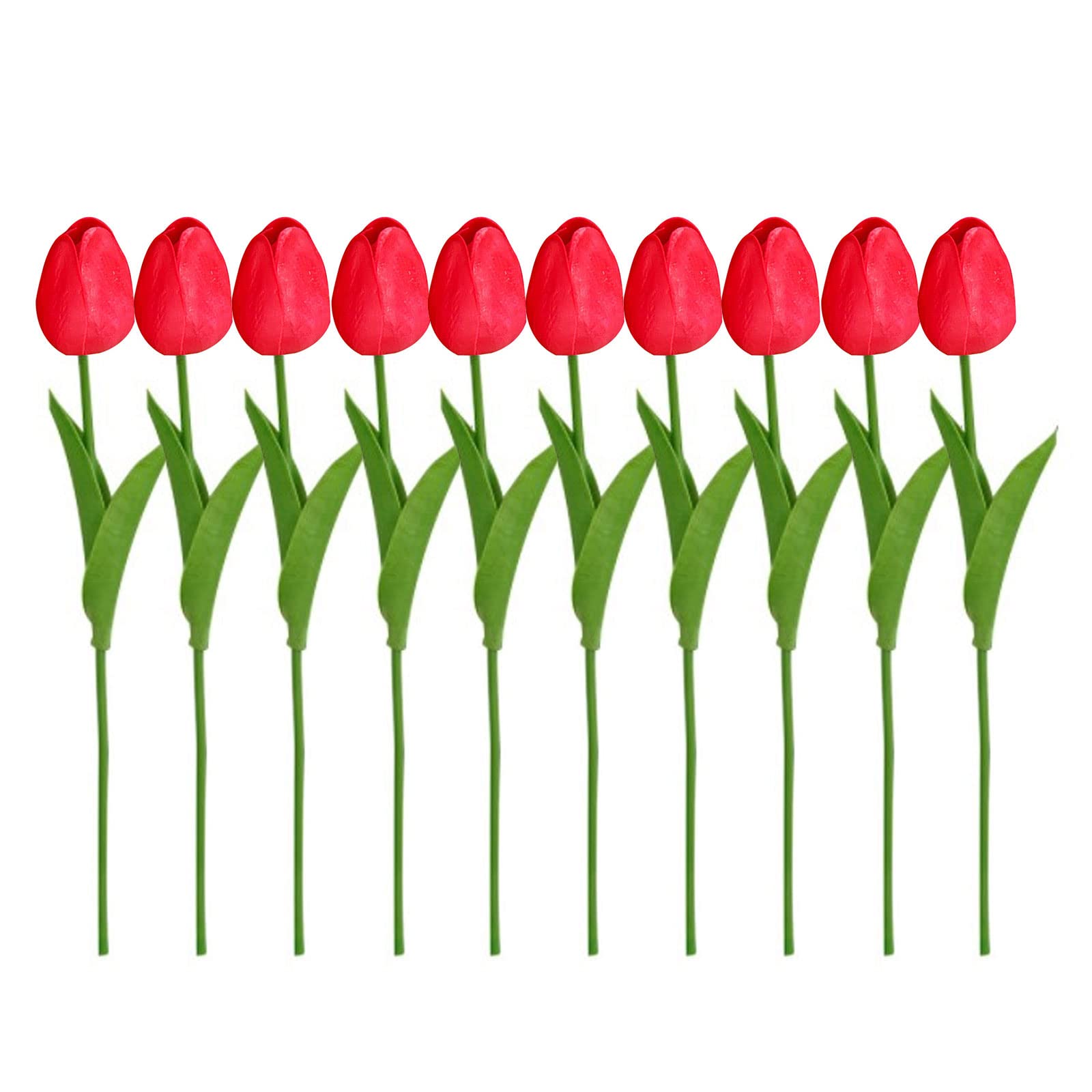 HUANGING 10pcs Artificial Tulips Simulation Photography Props Supplies Household for School Wedding Holiday Present Artificial Flower Tulips