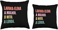 Vista 3 de Funny Portuguese First Name Design - Lavinia-Elena Throw Pillow