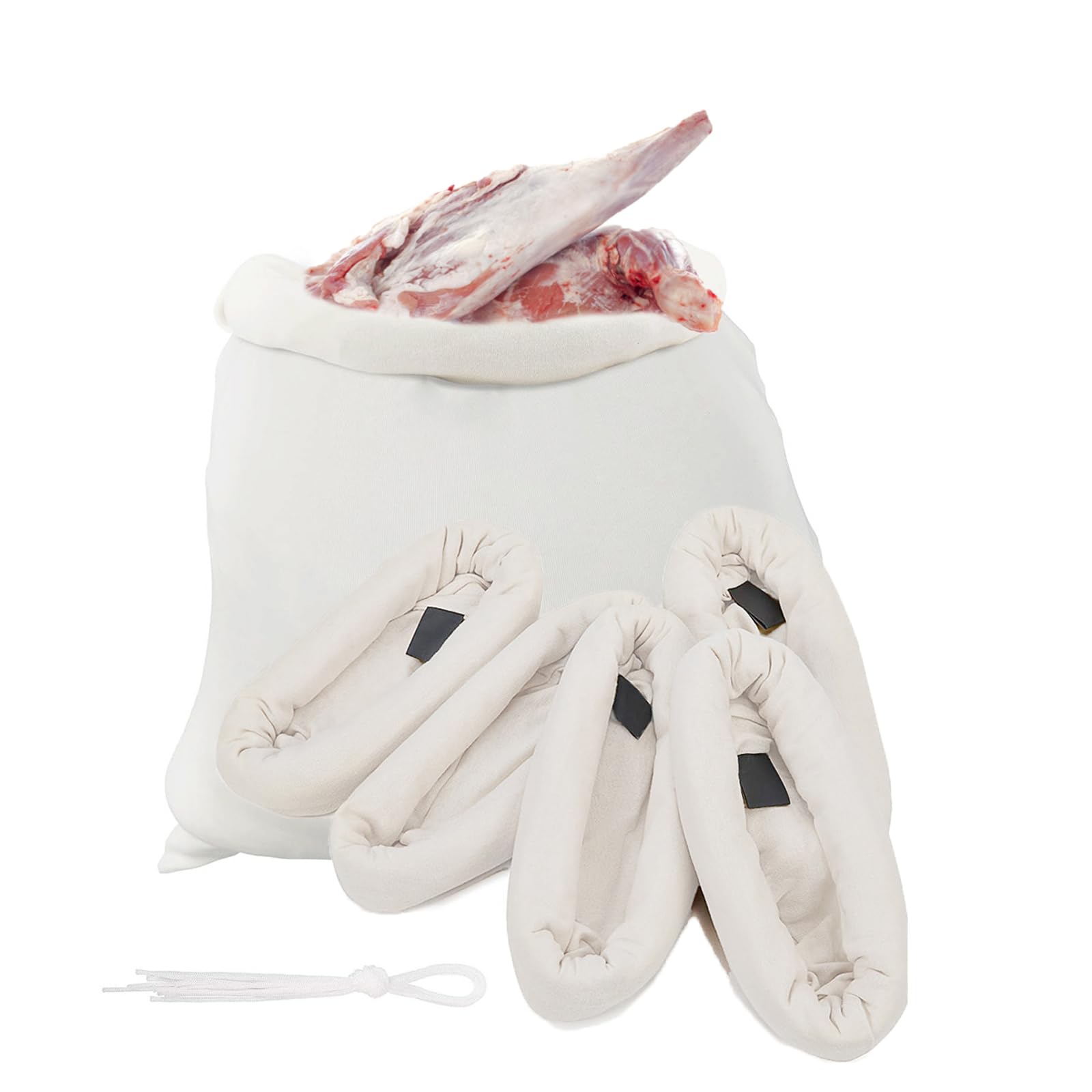 Eivzzt 5 Pack Game Bags Elk Reusable Breathable,Elk Game Bags for Meat with Reflective Tags,Wild Game Bags Deer Hunting Rolled Heavy Duty Quarter Bags, for Elk, Deer, Caribou,and Moose