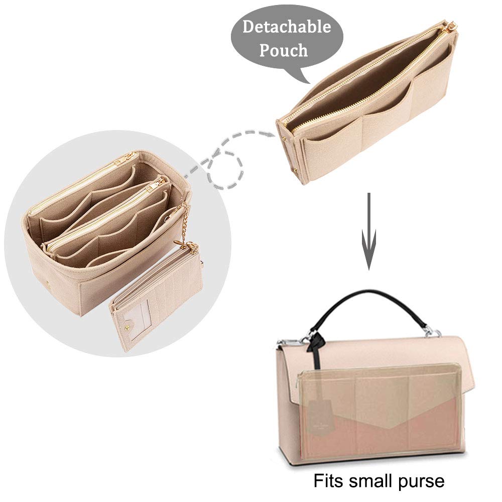 Organizer Per Borsette WADORN - 2 Pezzi Feltro 18x17cm | Marrone E Beige | Per Trucchi E Accessori - Foto 8