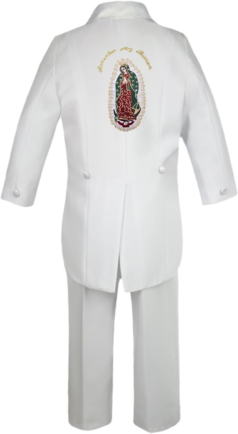 Toddler Baby Boy Christening Baptism Formal White Tail Suit Tuxedo Maria Sm-7