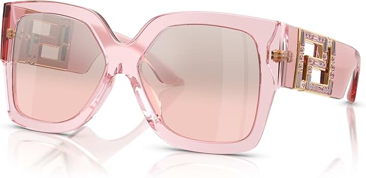 Versace サングラス　ケース付き　美品　ピンク Amazon.com: Versace Woman Sunglasses Transparent Pink Frame, Light