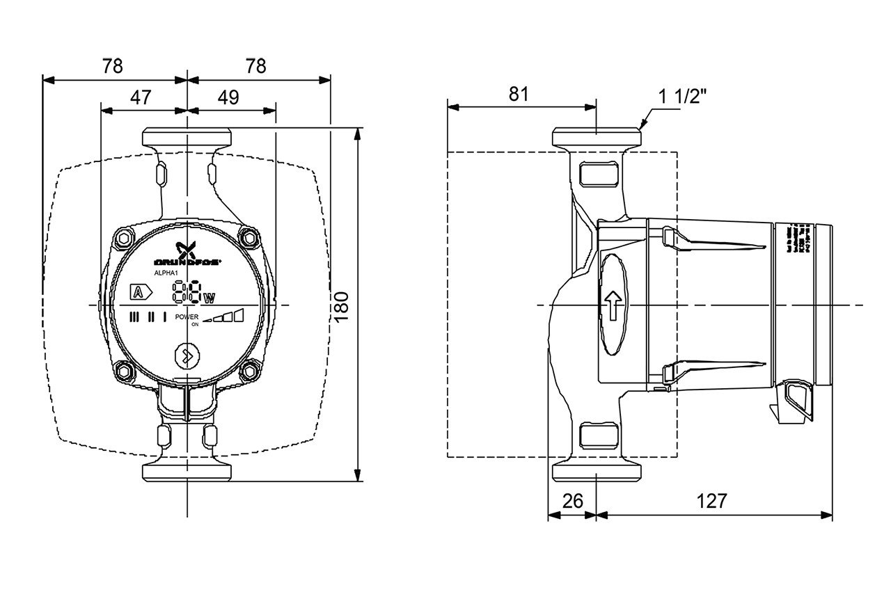 Grundfos 98460755 - Bomba de circulación alfa1 25-60,