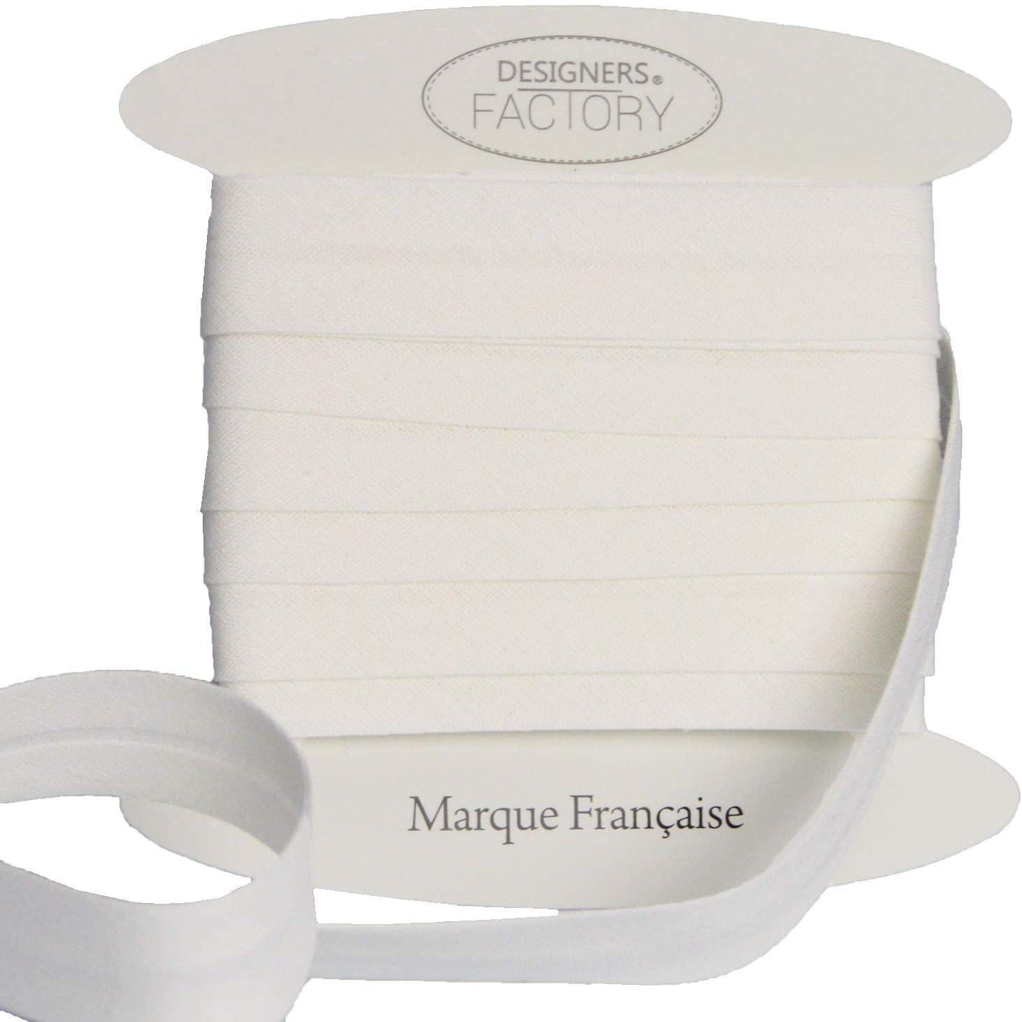 Ruban Biais Double Pli De 1/2" De Large ~ Polycoton (10 Mètres Blanc