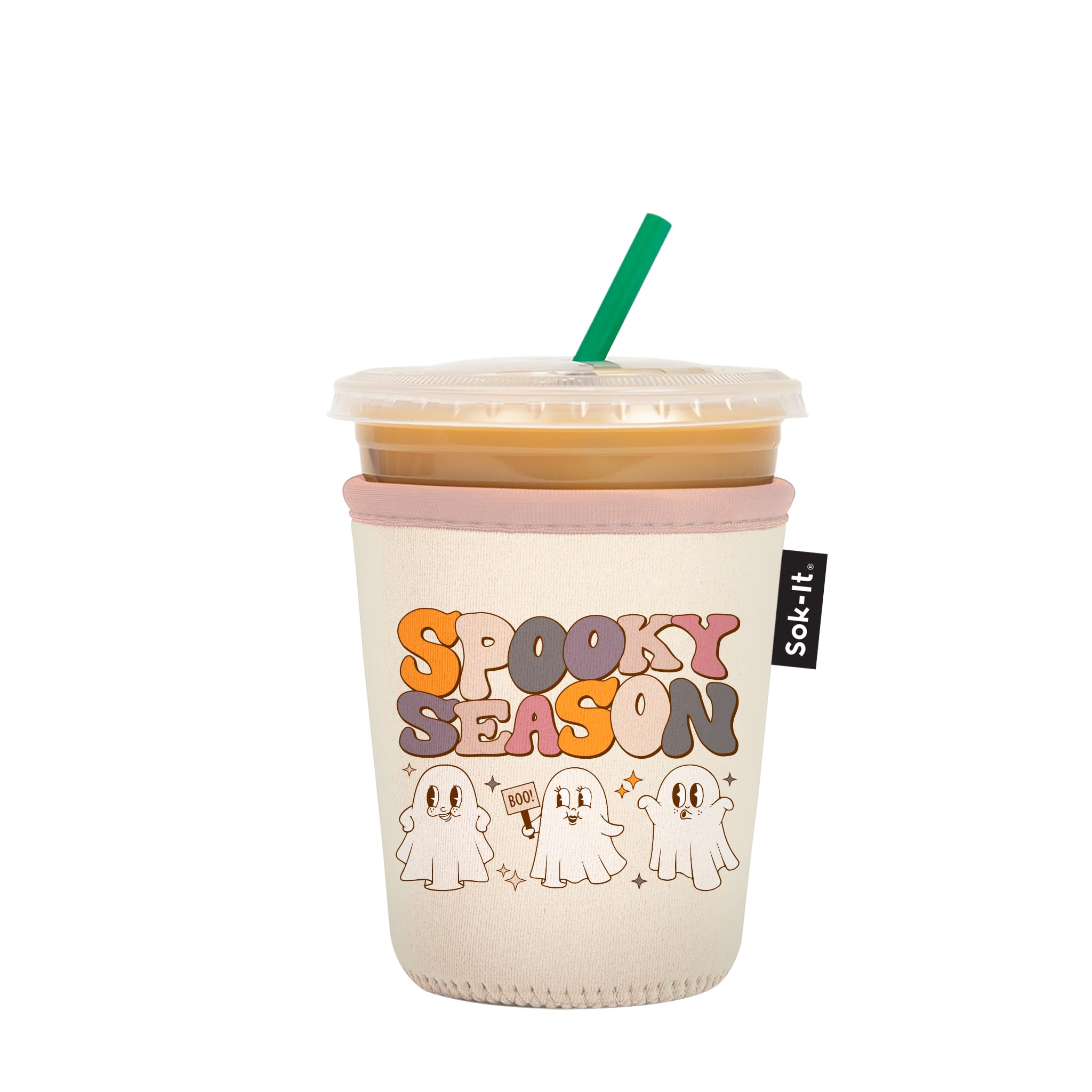 Sok It JavaSok Iced Coffee &amp; Cold Soda Insulated Neoprene Cup Sleeve (Spooky Season, Small: 16-20oz)
