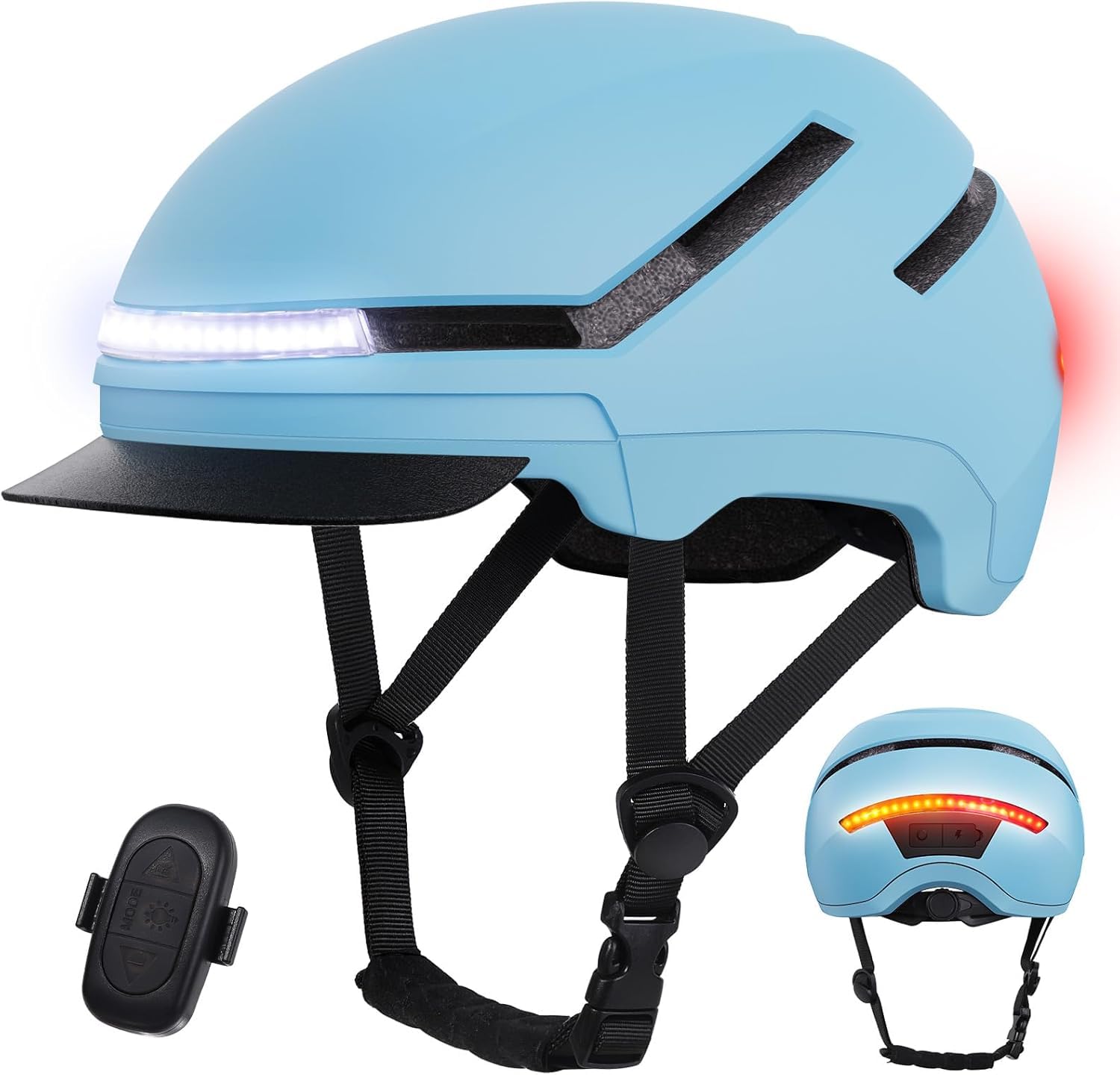 Shinmax Bike Helmet with Turn Signals, NTA Certified up to 45km/h, Bicycle Helmet for Men Women with USB Rechargeable Rear Light, Viser, Cycling Helmet for E-Bike & S-Pedelec,Scooter, Commuter, Adults