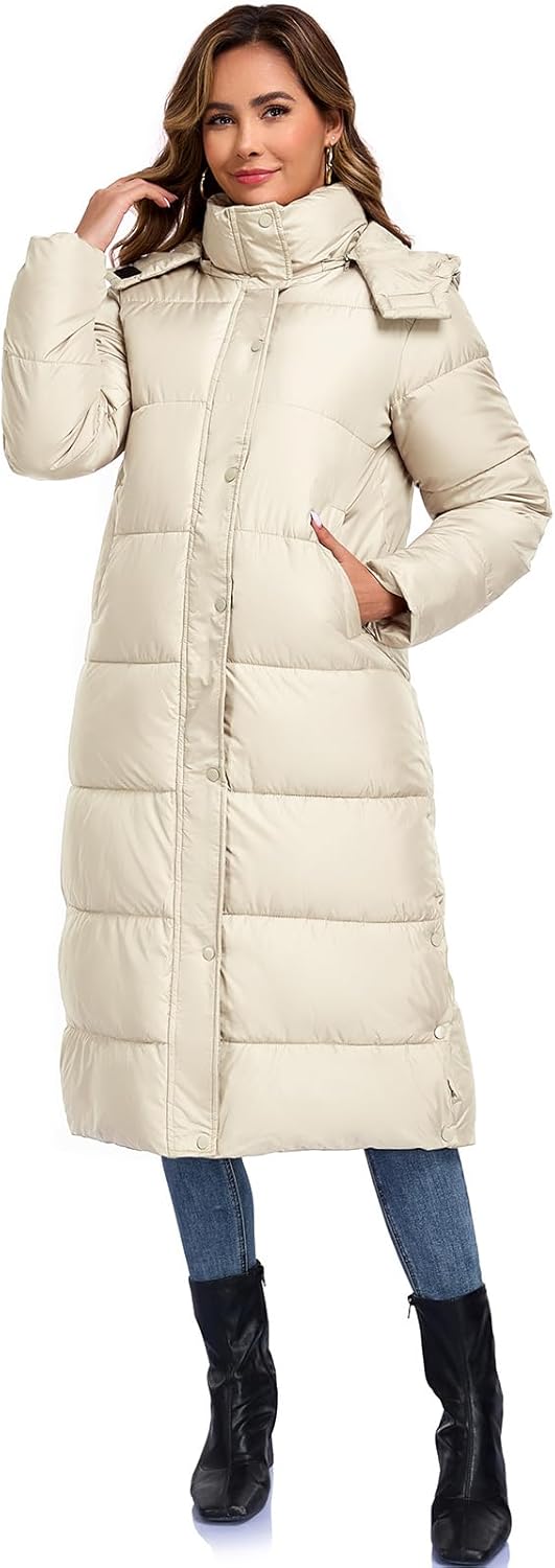 Womens Thickened Down Jackets Oversized Long Puffer Coat Hooded Parka Winter Jacket - Image 3