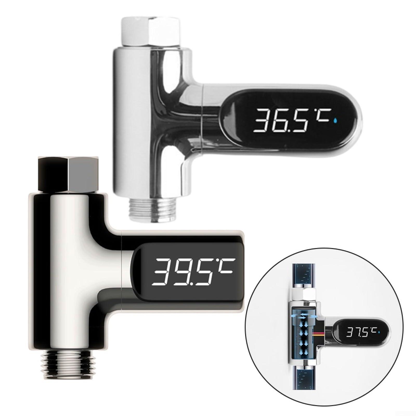 Wasserthermometer, LED-Anzeige Wassertemperaturmesser for Duschhahn, Duschhahn-Wasserthermometer(Second Generation)