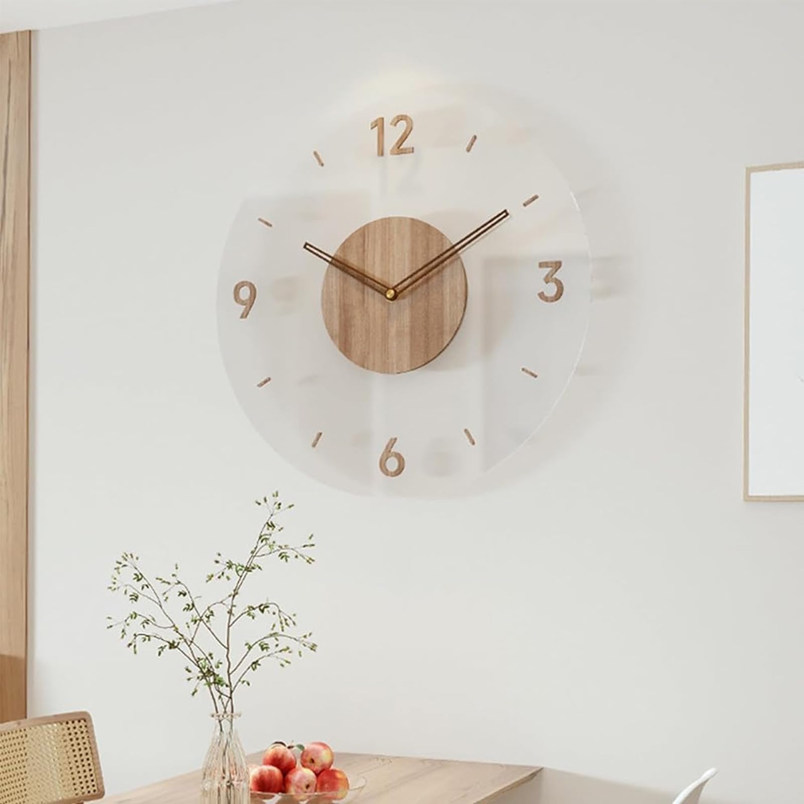 Horloge murale vintage en bois silencieuse pour éliminer les bruits de tic-tac dans le salon