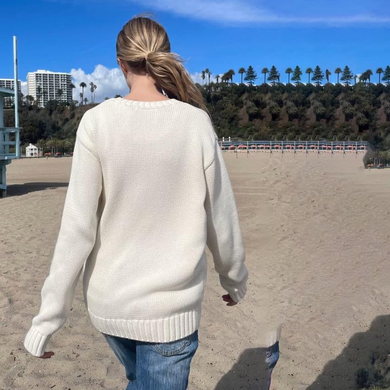 Women American Flag Sweater Long Sleeve Crew Neck Loose Fit Knit Pullover Tops USA Casual Loose Pullover Sweater - Image 7