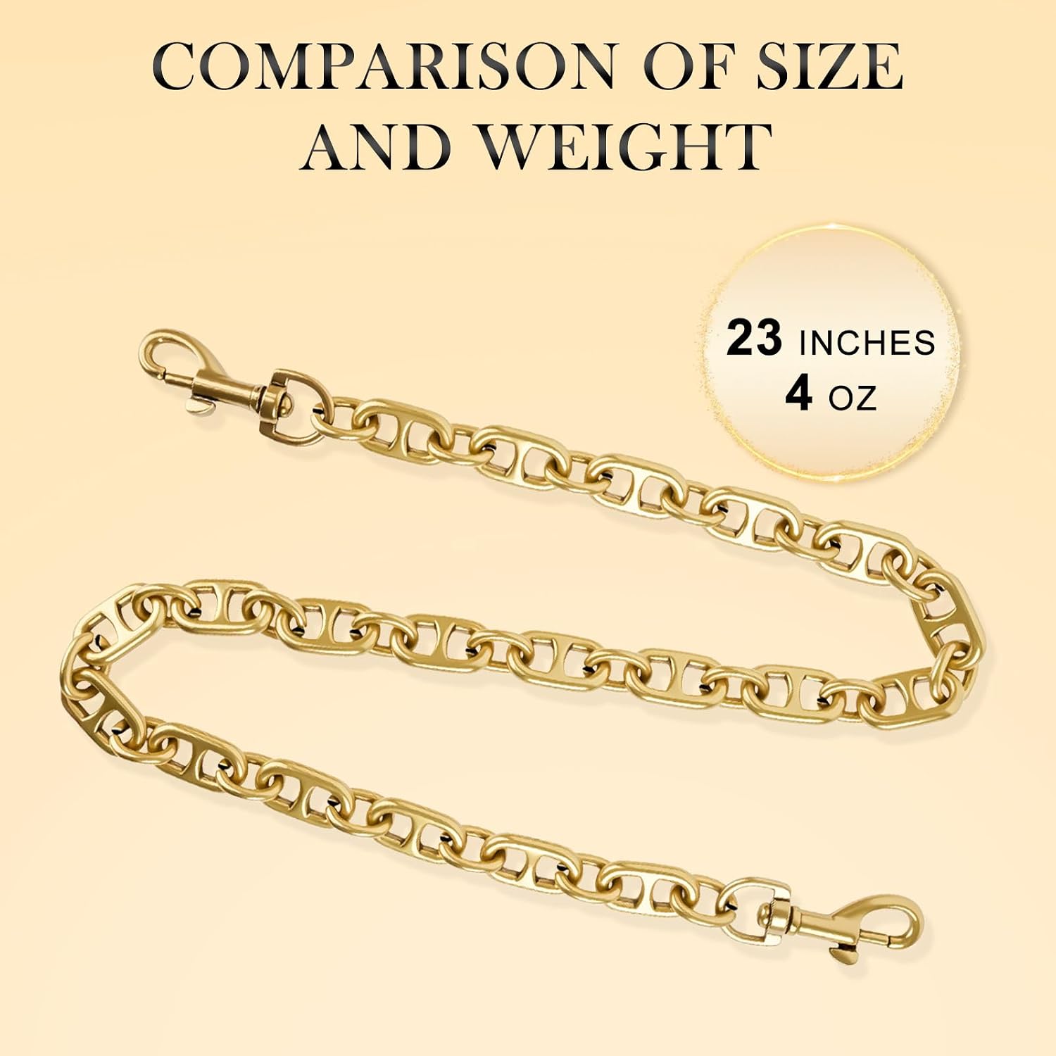 23"Antique Gold Purse Chain Strap, Vintage Brass Shoulder & Crossbody Chain, Bag Straps Replacement Compatible with Coach Handbags, Metal Chain Strap for Women’s Purses