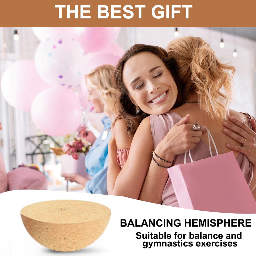 Balance Board Halbkugel Kork Halbkugel Balance Board 15cm Durchmesser 7cm Höhe, Gleichgewichtstrainer, Fitness Balanceboard Erwachsene & Kinder für Reha-Geräte Fitness Yoga Pilates Hilfsmittel