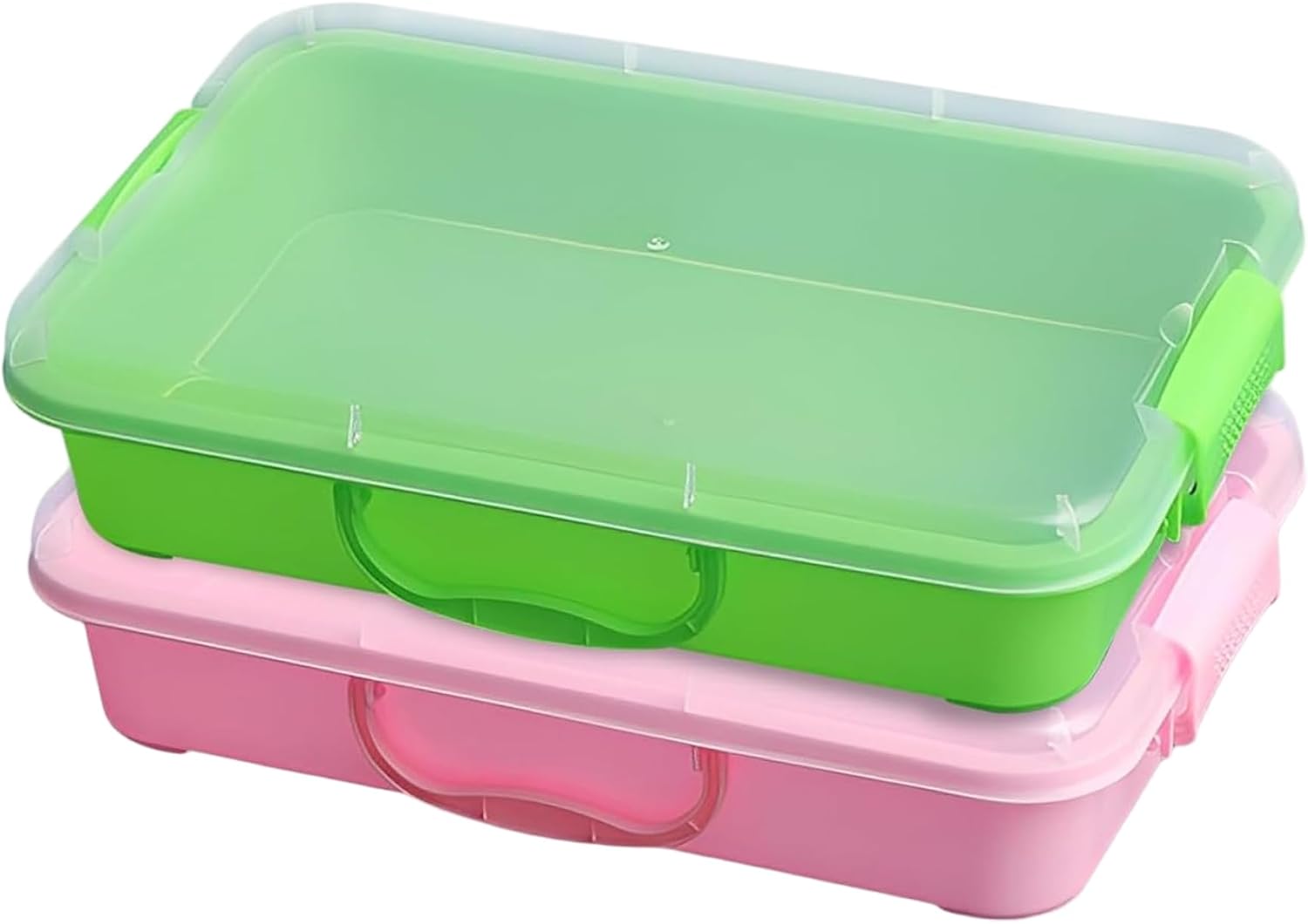 Sensory Tray for Kids 2-Pack Portable Play Tray with Lids & Handles for Indoor & Outdoor Sensory Sand Play 13.6x9.1x2.9 inch