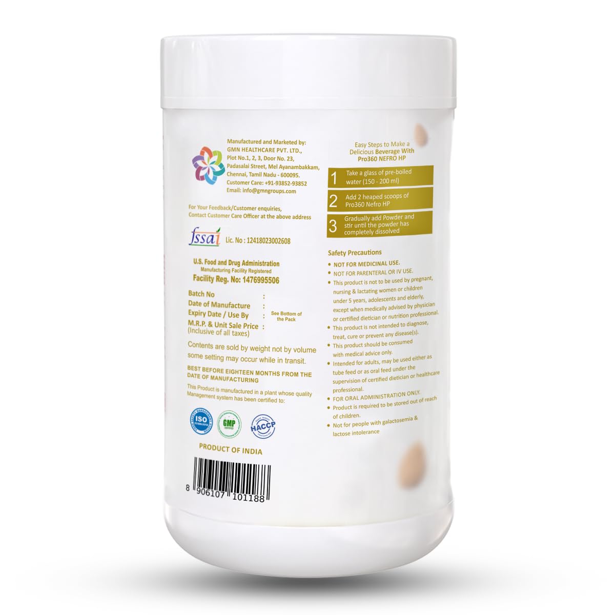 Pro360 Nefro HP - Badam Flavour 200g (New Flavor), High Protein Nutritional Supplement Powder for Kidney Renal Health Dialysis Care, Enriched with L-Taurine, L-Carnitine & Essential Nutrients — Amazon image 3