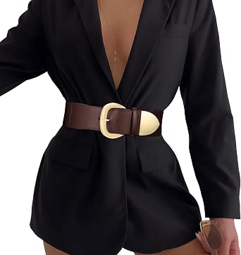 Women Wide Elastic Waist Belt for Dresses Fashion Thick Stretchy Belt for Trendy