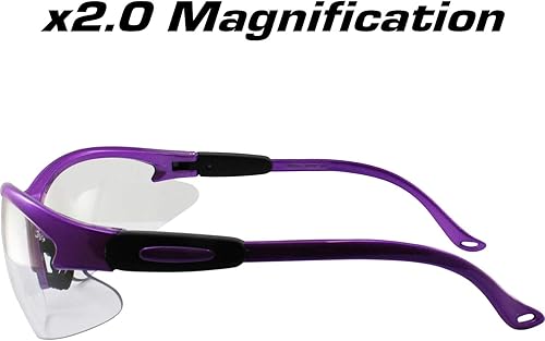 Miniatura 4 de Birdz Gafas Flamingo - Lentes de seguridad para el trabajo, bifocales, montura púrpura + lentes transparentes de aumento 2.0