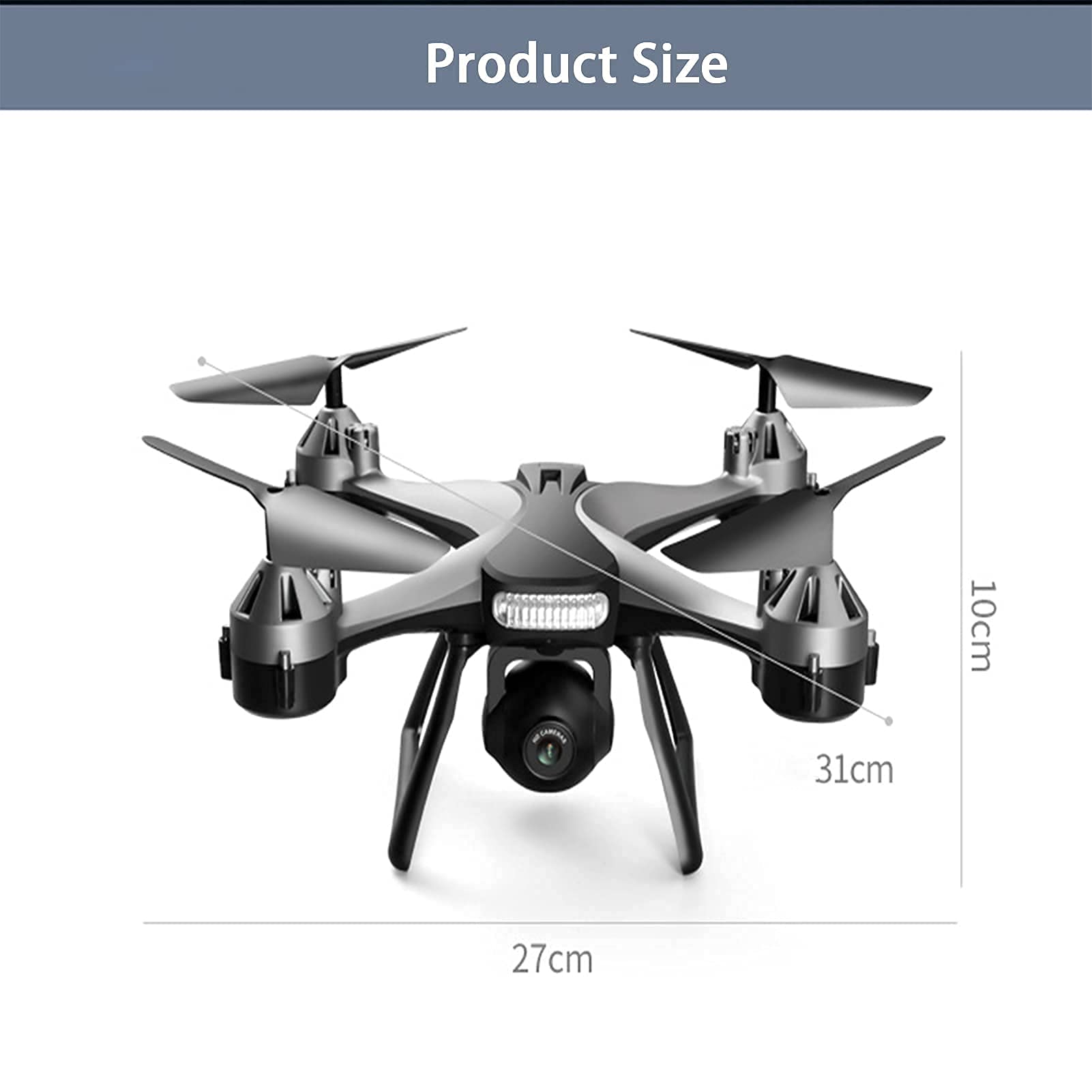 Drone con cámara, vídeo en tiempo real de alta definición, quadcopter con control remoto plegable, función waypoint, modo sin cabeza, arranque con un solo botón, mantenimiento de