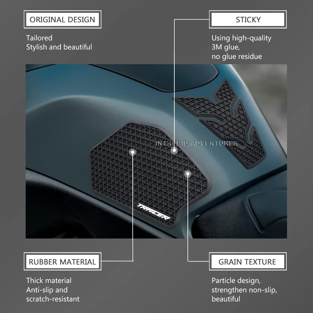 Wodpice Tankpad voor Tracer 700 tankbescherming, sticker, tankbescherming, anti-slip pad voor brandstoftank Moto TRACER700/Tracer 7 GT 2020-2023