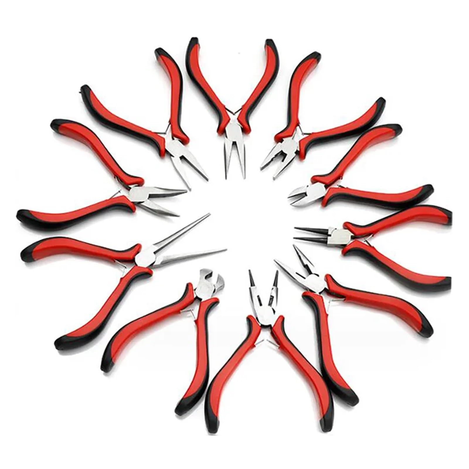 4,5" Szczypce jubilerskie Wielofunkcyjne narzędzia ręczne Sprzęt Okrągłe szczypce do cięcia drutu do wyrobu biżuterii Ręcznie robione narzędzie DIY(9 Types Mixed)