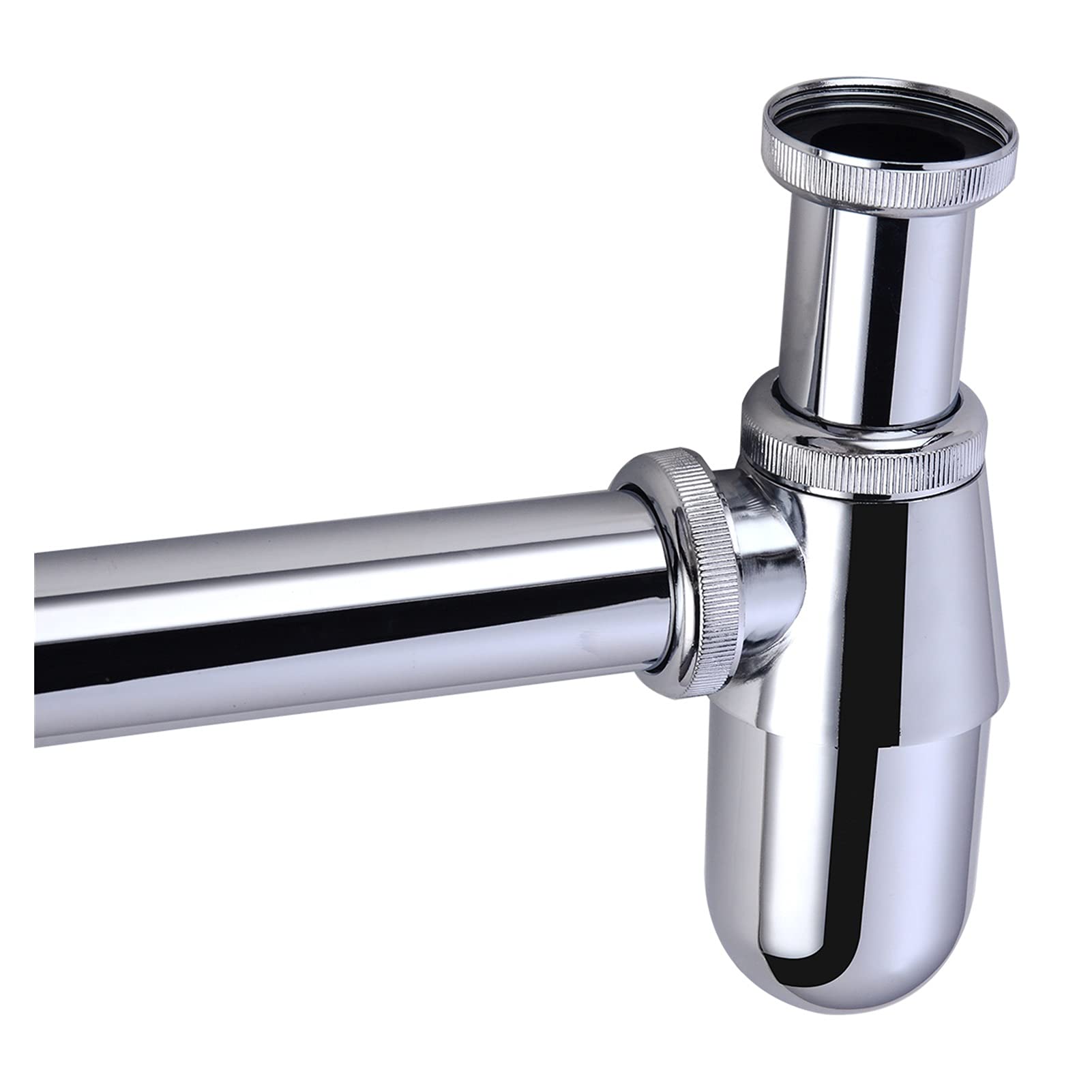 Trampa para Botella Plateada, sifón Redondo, latón, Cromo, baño, tocador, Lavabo, tubería, Fregadero, tuberías de Agua Residual, Accesorios de baño exquisitos