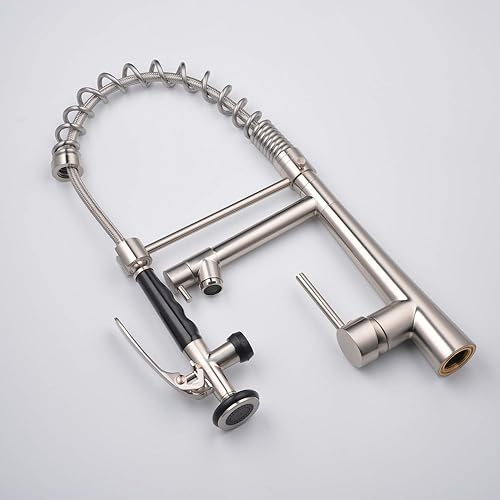 Miniatura 8 de Beelee - Grifo de cocina de bronce frotado con aceite grifo de fregadero de cocina industrial grifo de cocina preenjuague de arco alto con boquilla