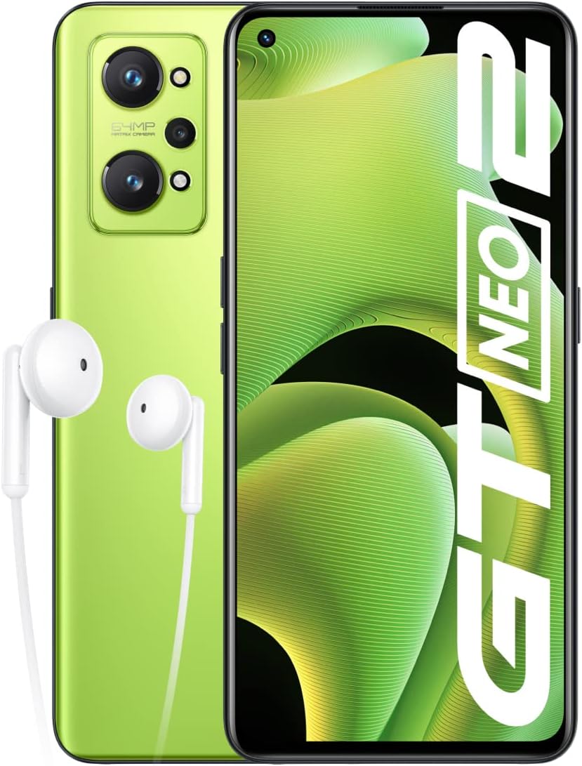realme GT Neo2 Dual-SIM 256GB ROM + 12GB RAM (GSM | CDMA) Factory Unlocked 5G Smartphone (Neo Green) - International Version
