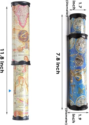 Miniatura 3 de ZOMTOP Paquete de 2 caleidoscopios clásicos de juguete mágico giratorio caleidoscopio elástico largo mundo caleidoscopio juguete educativo