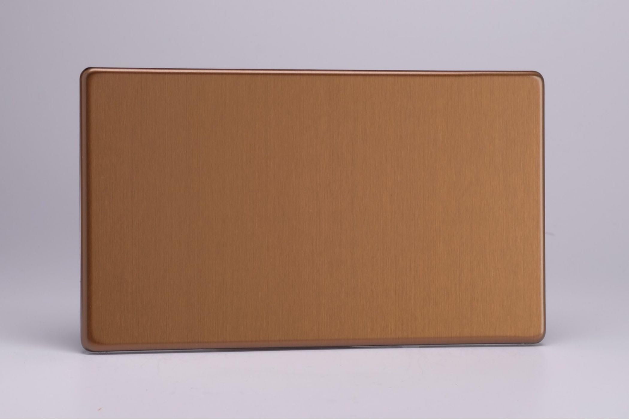 Varilight Brushed Bronze Flat Plate Screwless Double Blank Plate
