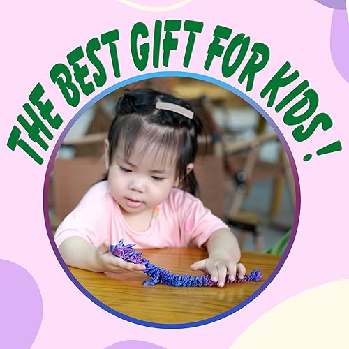 Miniatura 7 de PETBSNVB Dragón impreso en 3D de 12 pulgadas, dragón articulado, dragón de cristal, juguete antiestrés de dragón, decoración de oficina en casa