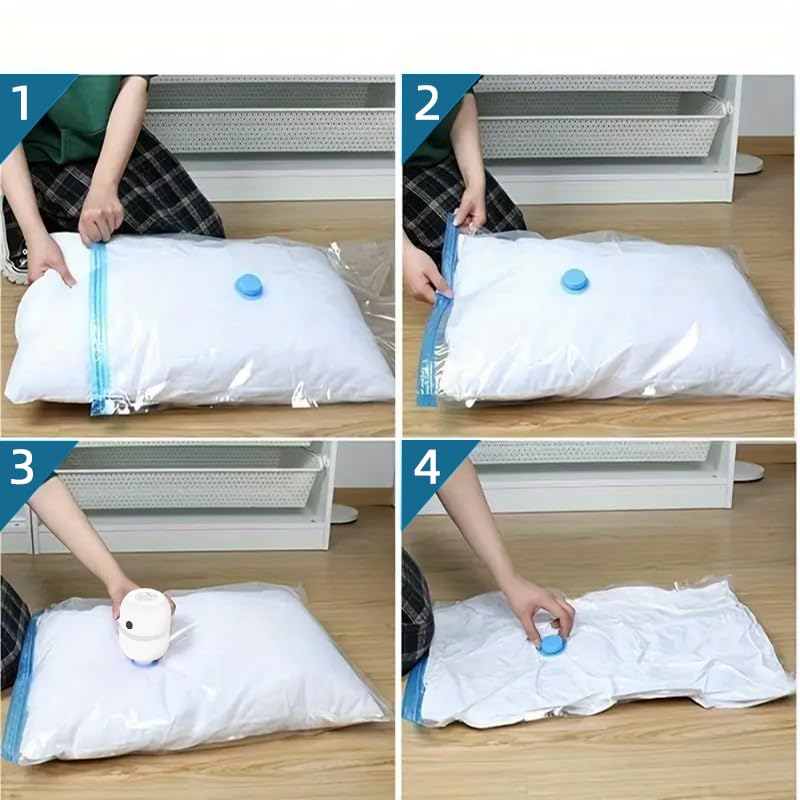 10 Pack Vacuum Storage Bags with Hand Pump,Double zipper sealing, 2 Jumbo + 4 Large + 4 Medium Vacuum Seal Bags for Clothing,Blankets,Comforters (10, Electric Pump)