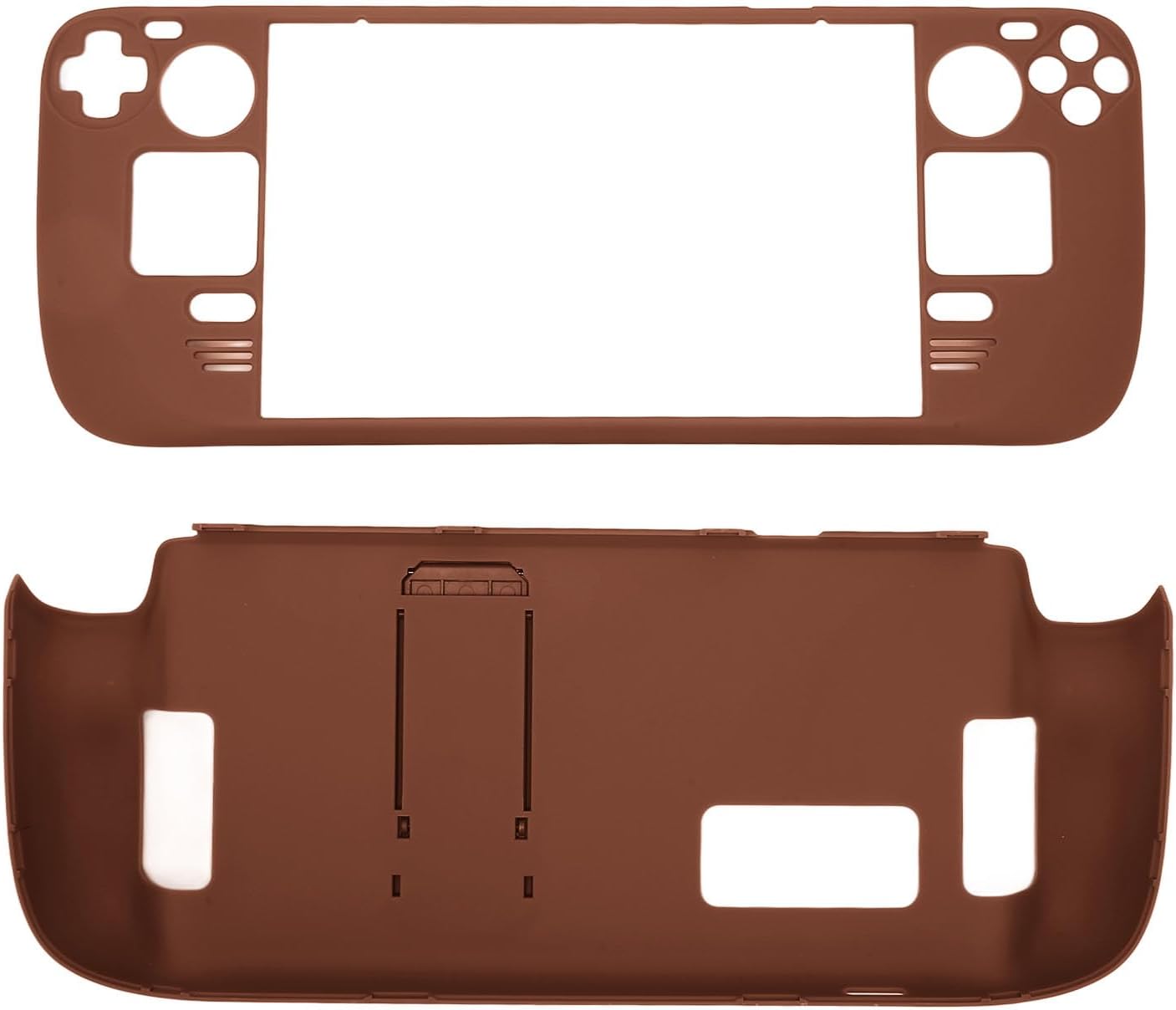 Kickstand Case for Steam Deck, Full Protective Case with PC Stand for Steam Deck, Protect From Scratches, Dust and Fingerprints Shockproof Grip Case (Brown)