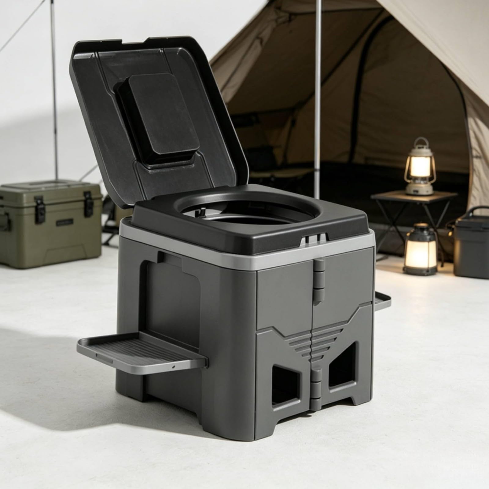 Sharplace Retrete Portátil Plegable Cómodo Ligero, Inodoro Camping con Bolsa Residuos, Resistente, Inodoro Camping Plegable, para Emergencias,