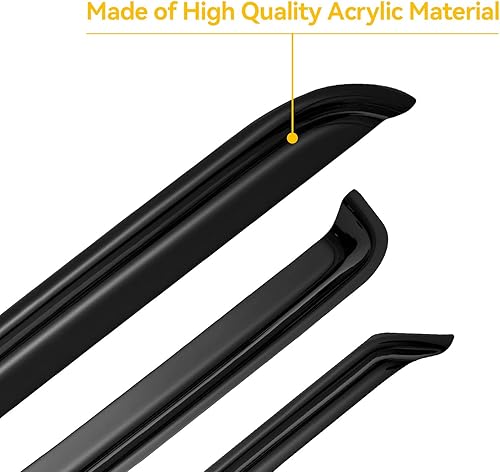 Miniatura 3 de Protectores de lluvia para Dodge Ram 1500 Crew Cab 2009-2018, deflectores de ventana, viseras de ventilación para Ram 25003500 Mega Cab 2010-2023