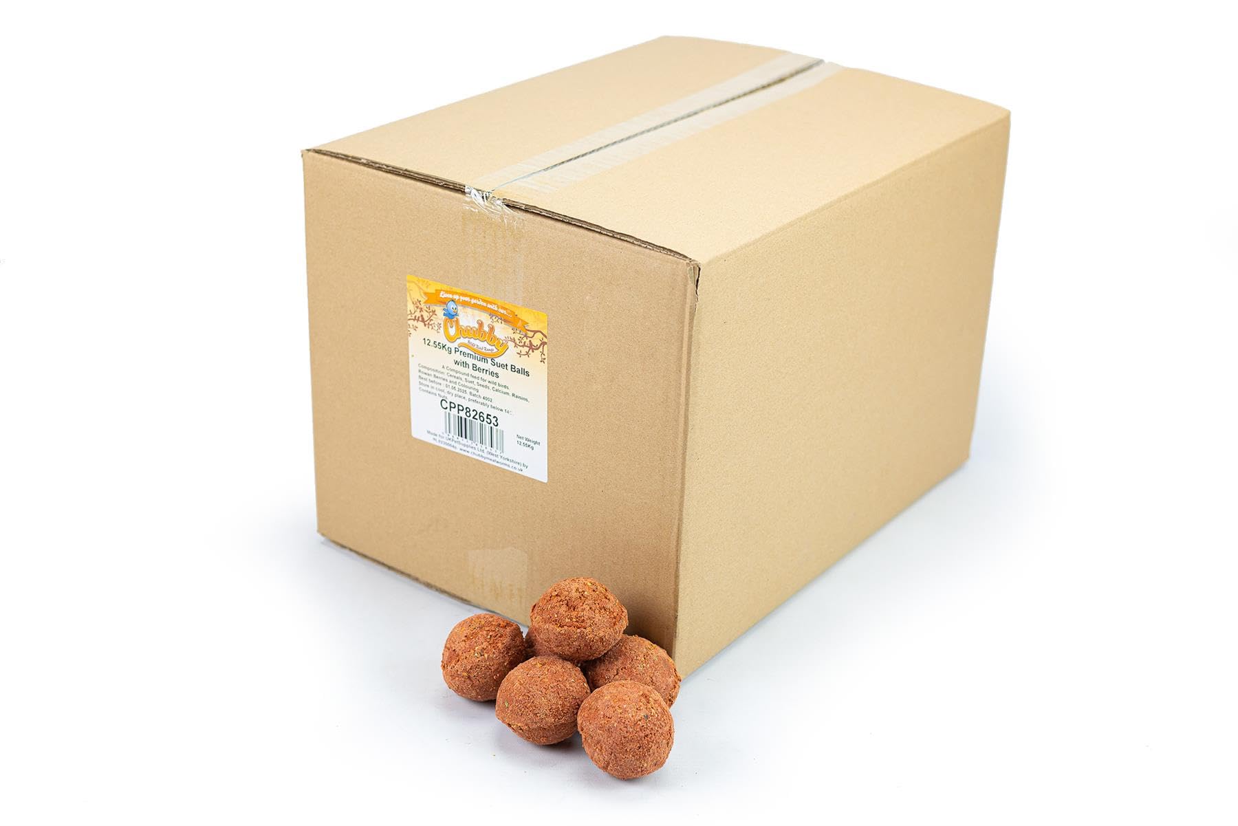 160 Chubby Berry Suet Fat Balls High Energy Feed Wild Garden Bird Food 12.55kg