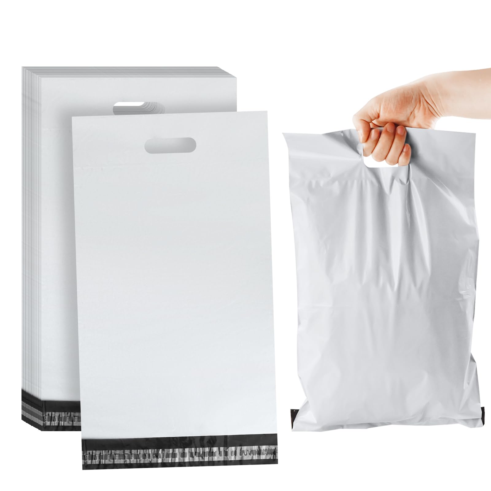 Paquete de 100 bolsas de plástico para eliminación de pañales de adultos, tiras autoadhesivas para sellar olores, adecuadas para el cuidado de pañales de ancianos en casa y para viajes (blanco)
