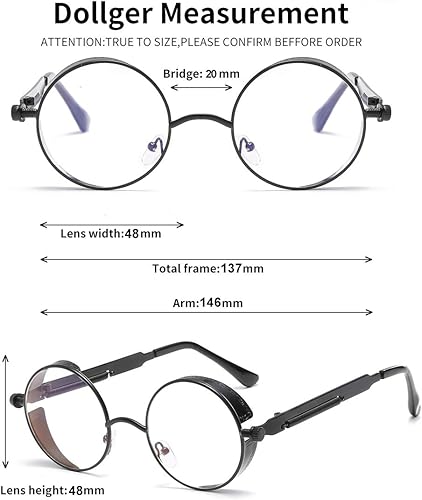 Miniatura 3 de Dollger Gafas de sol vintage Steampunk Retro Metal Round Circle Frame