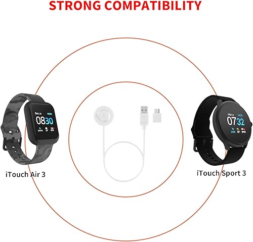 Miniatura 3 de Cable de carga USB para reloj inteligente iTouch Wearables Air 3 y reloj inteligente iTouch Sport 3, base de carga de repuesto compatible con iTouch