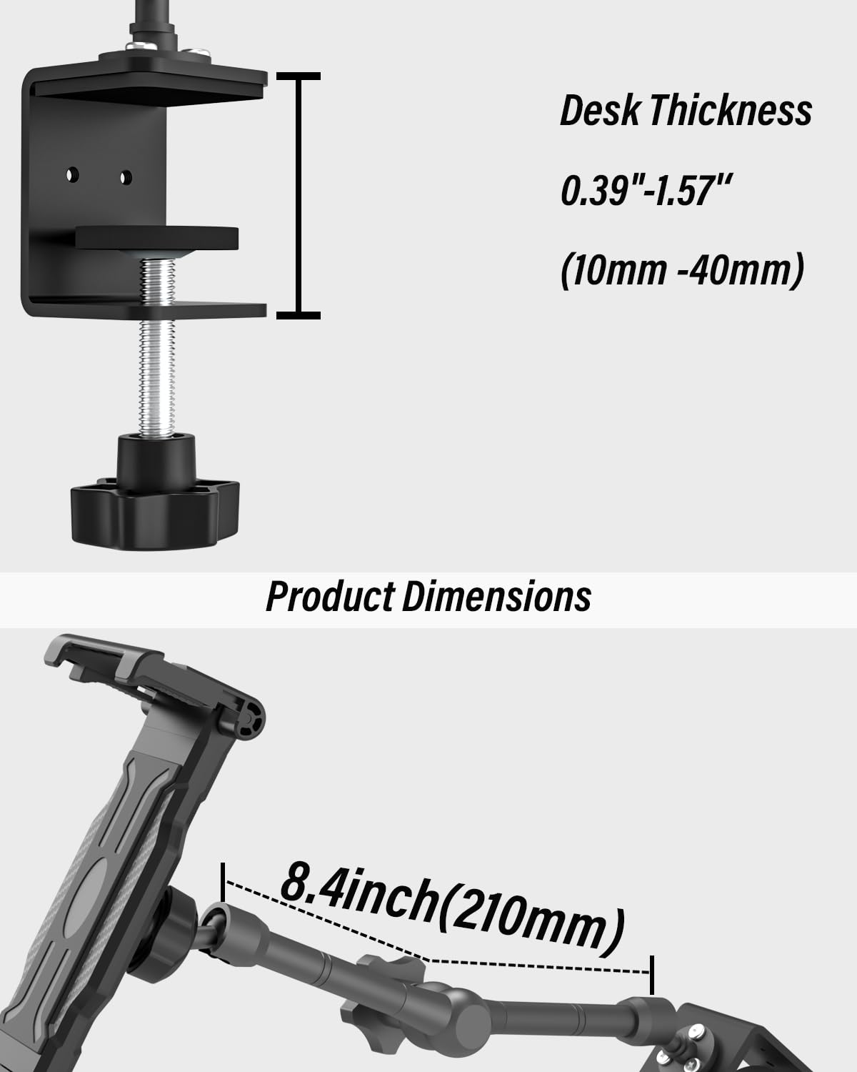 Regolabile Stand Tablet da Tavolo [Massimo applicabile 15,6 pollici], Supporto per tablet da cucina, per iPad 2024 iPad Mini Air, Monitor Portatile, 6.1-15.6 PolliceTablet Cellulari