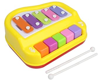Techno Buzz Deal  2 in 1 Piano Xylophone Premium Non Toxic, Non-Battery, 5 Key Scale Musical Instrument for Kids, Toddlers (Multicolor)