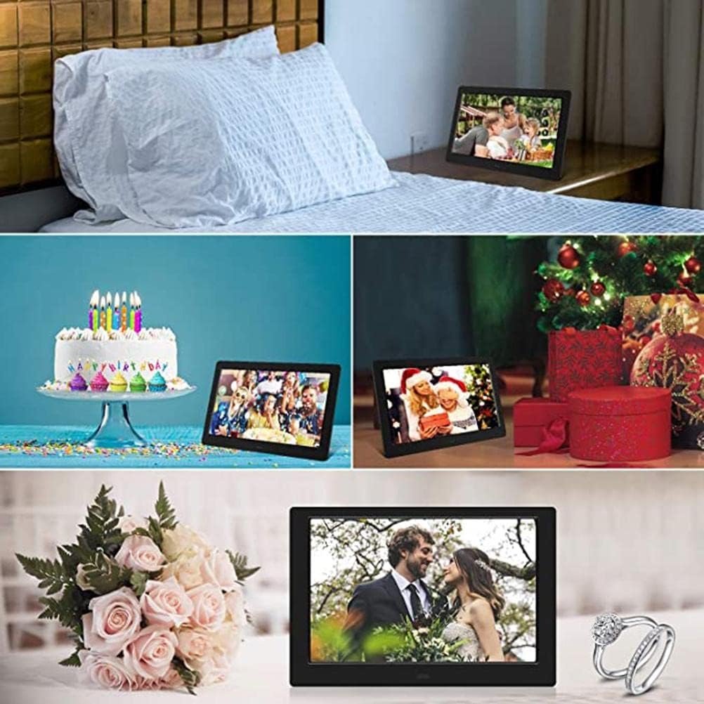 12 Inch Digital Photo Frame Electronic Smart Picture/Video Player Frame with 1280x800 IPS FHD Display Remote Control by USB,Easy Setup Share Photos and Videos