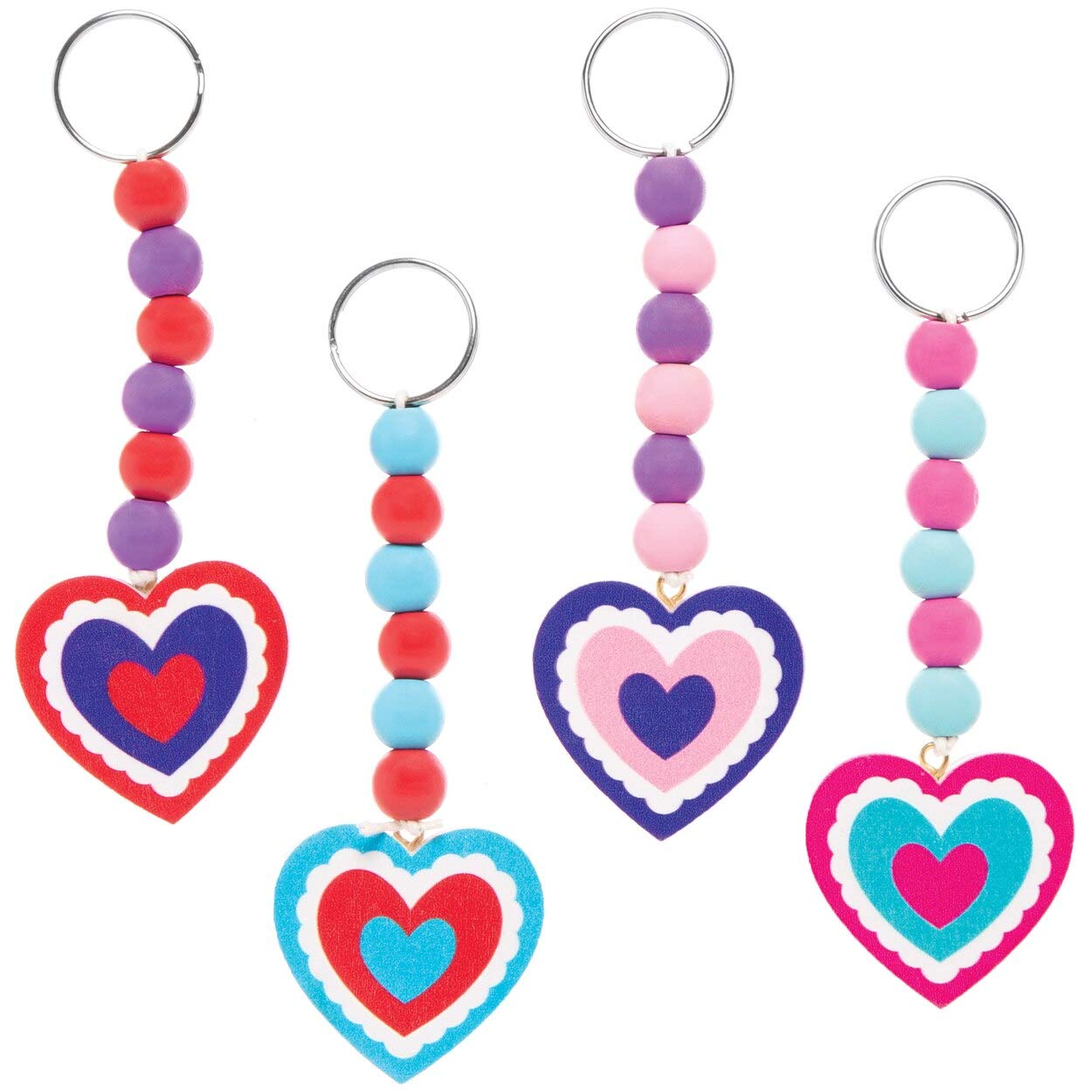 Porte-clés - BAKER ROSS - Cœur - Lot de 5 - Création personnalisable - 45 mm Coloré - Bagagerie - Maroquinerie