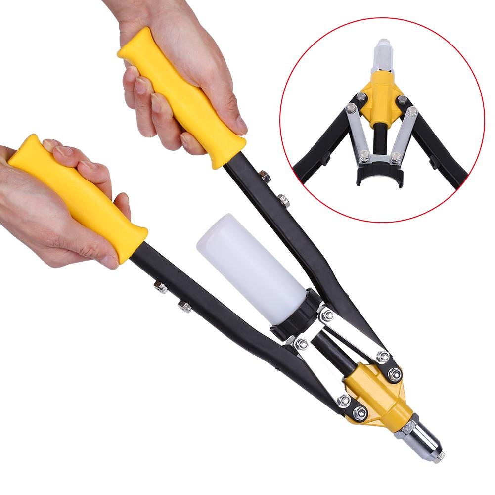 Heavy Duty Rivet Gun, Pop Rivet Tool, Rivet Nut Tool, Professional Hand Riveter for Blind Rivets 2.5mm, 3mm, 3.2mm, 4mm, 5mm, 6mm, 5in1 Double Handle 18-Inch