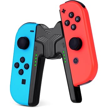 OFFCUP Charging Grip for Nintendo Switch OLED Joy Con, V-shaped Gaming Controller with Holder - Portable Holder for Joy Con