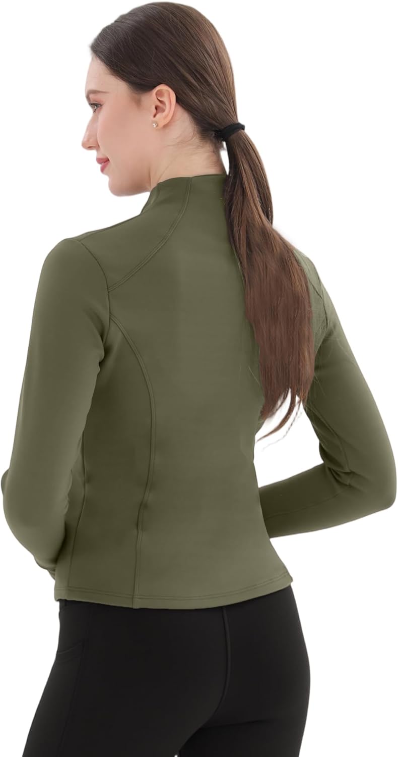 Women's Lightweight Full Zip Workout Jacket - Slim Fit Running Yoga Sports Jacket with Thumb Holes & Pockets for Gym - Image 6