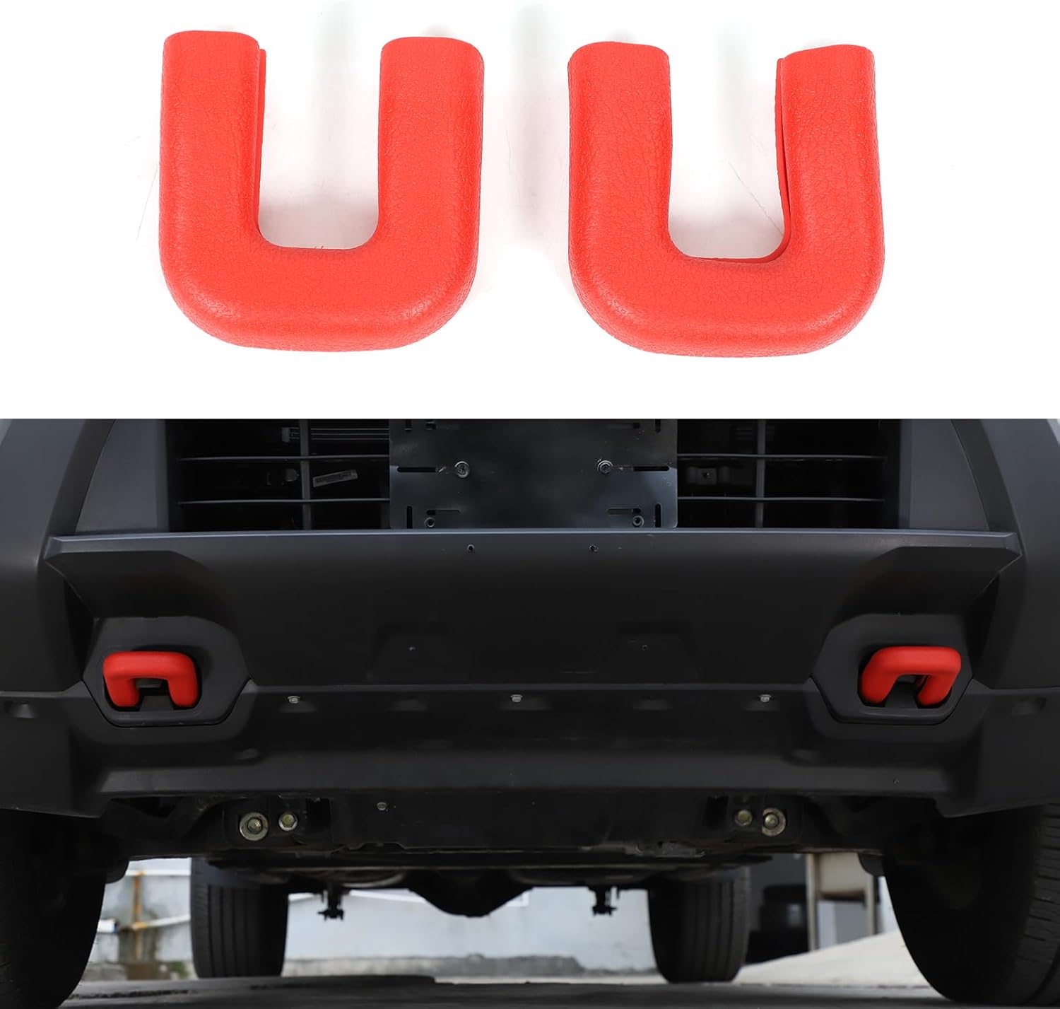 Daeiclru Tow Hook Covers Compatible with Nissan Frontier 2022-2025, Tow Hook Protector Front Bumper Tow Hook Rubber Sleeve Protective Cover Exterior Accessories (Red)