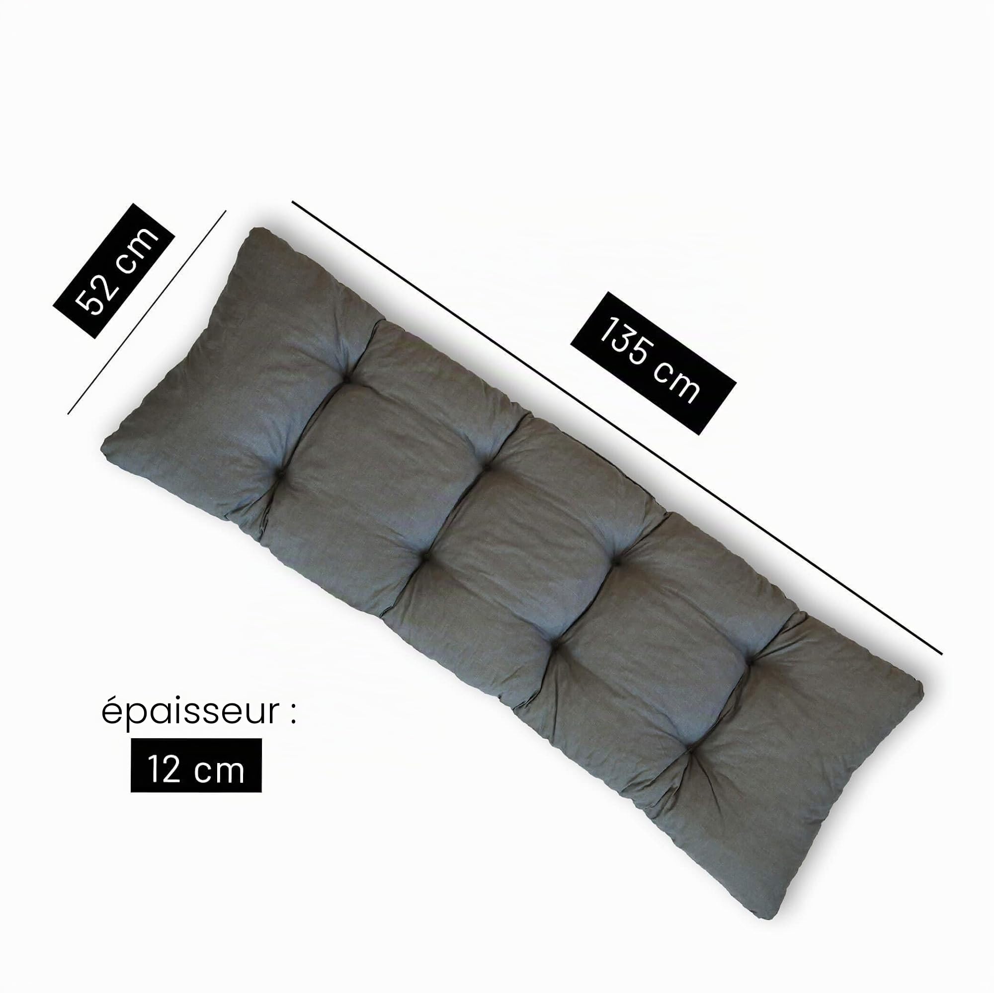 TECNOWEB - Lot de Coussins pour balancelle 3 Places avec pièce de Rechange Assortie pour Le Toit Assortie, 100% fabriqué en Italie, idéal pour l'extérieur (Jardin et Cours), Cadre Non Inclus