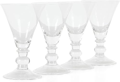 Miniatura 4 de Martha Stewart Crispa - Juego de cristalería hecha a mano de 4 piezas, 10 onzas