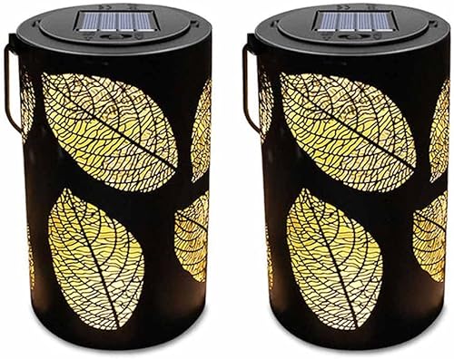 HOUKAI Faroles solares colgantes para exteriores, luces solares decorativas para exteriores, lámpara de mesa para jardín, patio, escritorio (color B