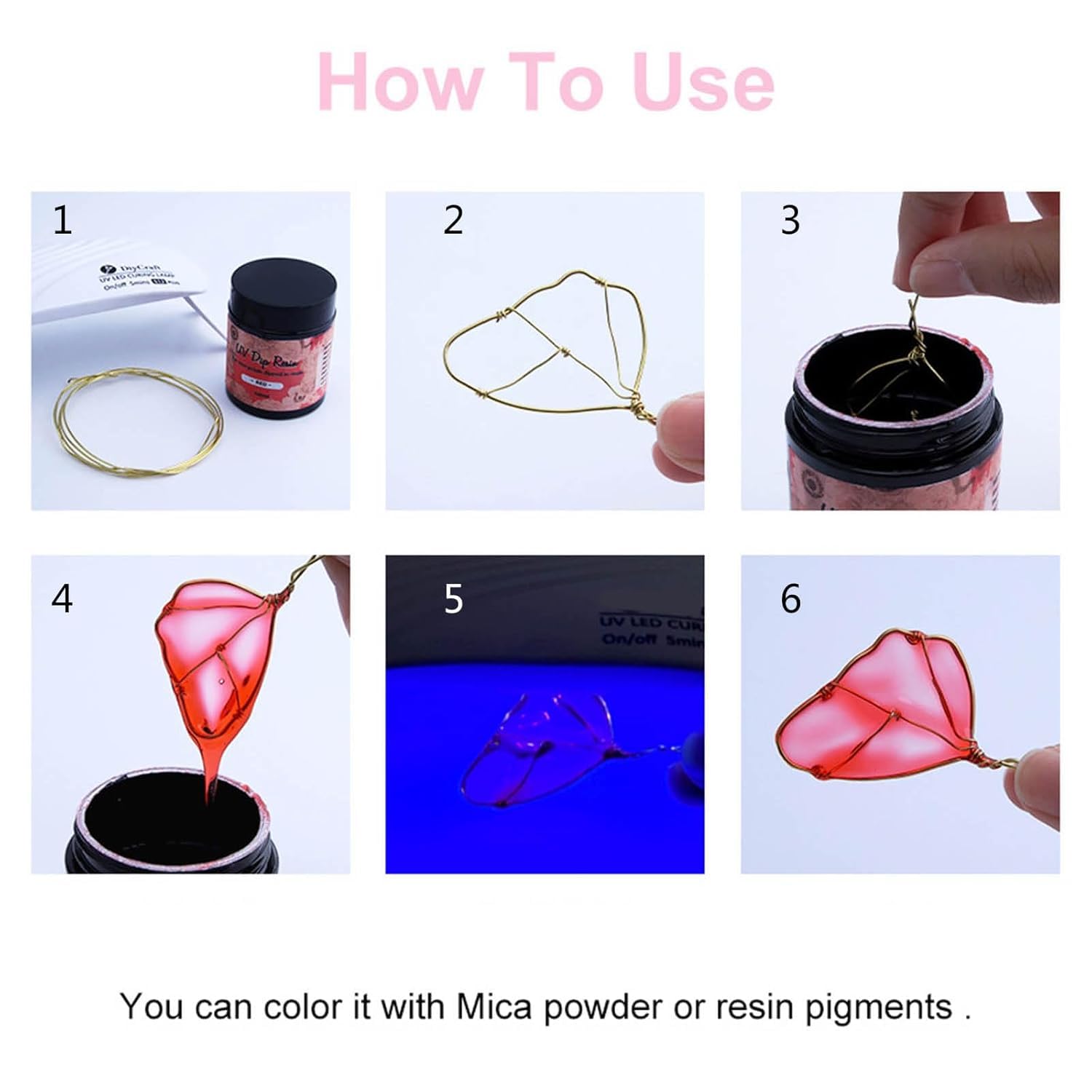 Pixora UV Dip Resin for Wire Flower Making - 100ml Colored UV Resin Dip Glue, Quick Curing & High Gloss Flower Making Liquid for Jewelry, Hairpins, DIY Crafts, Non-Toxic & Long Lasting (BLack) 1