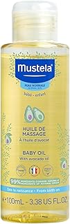 Mustela Baby Oil - Moisturizing Oil for Massage - with Natural Avocado, Pomegranate & Sunflower Oil - 3.38 fl. Oz